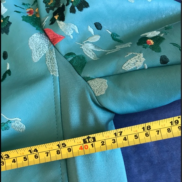 Colleen Lopez Turquoise Faux Leather Jacket GORGEOUS!! - Picture 5 of 12